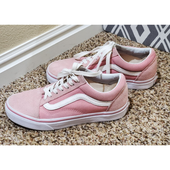 Vans Shoes - Vans Old Skool Women’s 6 Pink Suede Canvas Low Top Skate Shoes Classic VN000D3HY